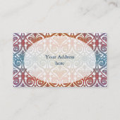 Damascus Contour Wallpaper - blauw vioolrood Visitekaartje (Achterkant)