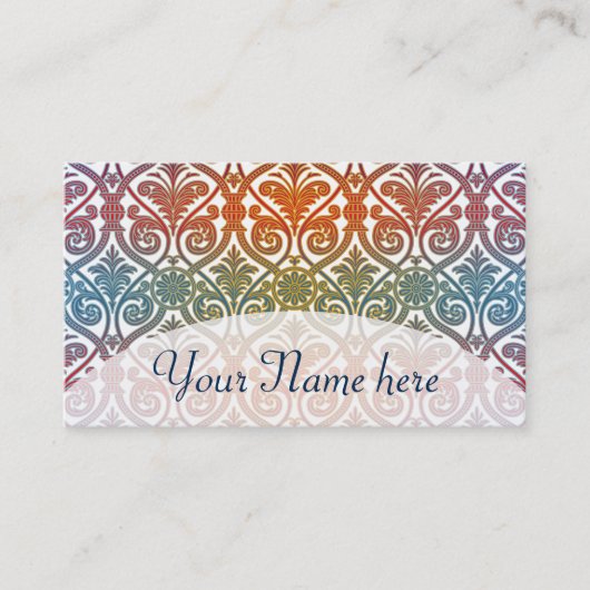 Damascus Contour Wallpaper - blauw vioolrood Visitekaartje (Voorkant)