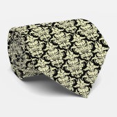 Damascus - crème op zwart stropdas (Opgerold)