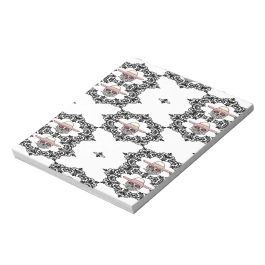 Damascus en schedel notitieblok (Linkerzijde)