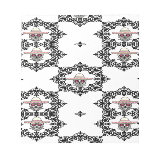 Damascus en schedel notitieblok (Voorkant)