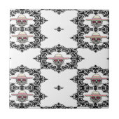 Damascus en schedel tegeltje (Voorkant)