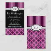 Damascus en Stripes van de klasse -  kleuren Visitekaartje (Voorkant / Achterkant)