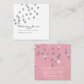  Damascus Faux Glitter Lips Makeup Artist Vierkante Visitekaartje (Voorkant / Achterkant)