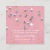  Damascus Faux Glitter Lips Makeup Artist Vierkante Visitekaartje (Achterkant)