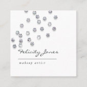  Damascus Faux Glitter Lips Makeup Artist Vierkante Visitekaartje (Voorkant)