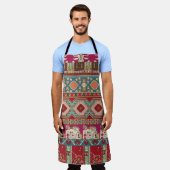 Damascus, floreel en geometrisch met kleurrijke pa schort (Gedragen)