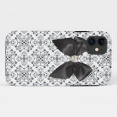 Damascus-hoesje met zwarte satijnstrik Case-Mate iPhone case (Achterkant (horizontaal))
