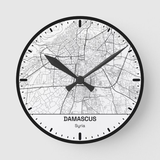 Damascus Klok Stad Lijn Kunst (Voorkant)