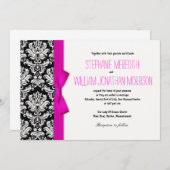 Damascus met hotroze bruiloft kaart (Voorkant / Achterkant)