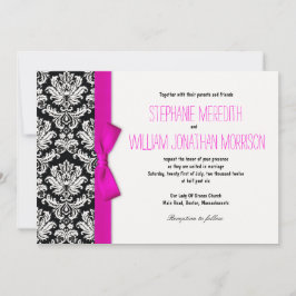 Damascus met hotroze bruiloft kaart