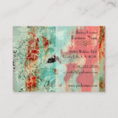 Damascus op abstracte sjabloon, blauwgroen criticu visitekaartje (Achterkant)