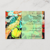 Damascus op abstracte sjabloon, blauwgroen criticu visitekaartje (Achterkant)