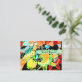 Damascus op abstracte sjabloon, blauwgroen criticu visitekaartje (Staand voorkant)