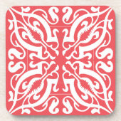 Damascus op roze bier onderzetter (Voorkant)