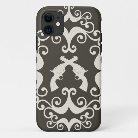 Damascus pistolen grunge westerne pistolen revolve Case-Mate iPhone case (Achterkant)