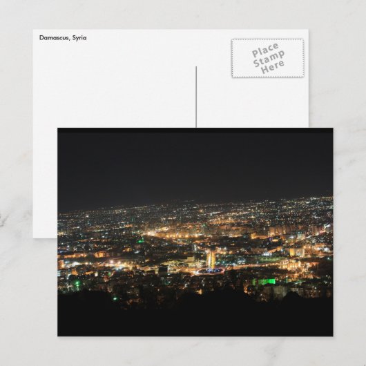 Damascus 's nachts - Syrië Briefkaart (Voorkant / Achterkant)