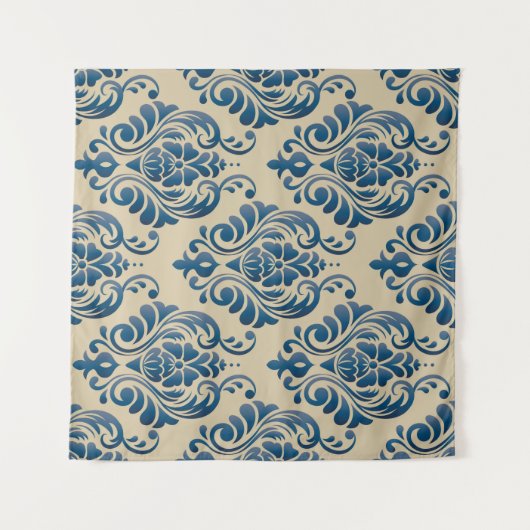 Damascus seamless pattern of floral ornament on be wandkleed (Voorkant (horizontaal))