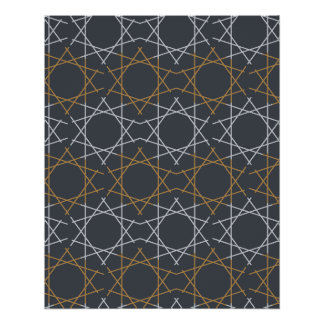 Damascus Staal Geometrisch Patroon Poster
