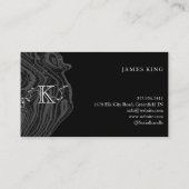 Damascus Steel Pattern Aangepaste monogram Bladesm Visitekaartje (Achterkant)