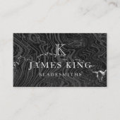 Damascus Steel Pattern Aangepaste monogram Bladesm Visitekaartje (Voorkant)