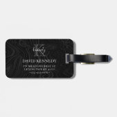 Damascus Steel Pattern Custom Monogram & Name Bagagelabel (Achterkant horizontaal)