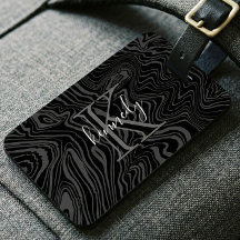 Damascus Steel Pattern Custom Monogram & Name