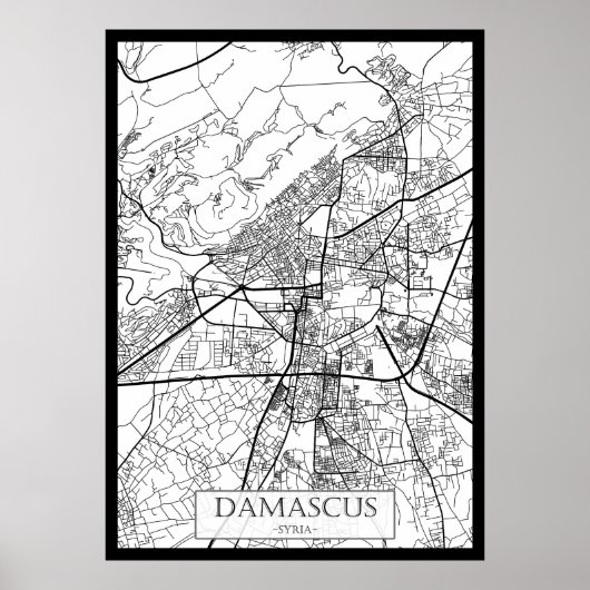 Damascus Syria City Map Poster (Voorkant)