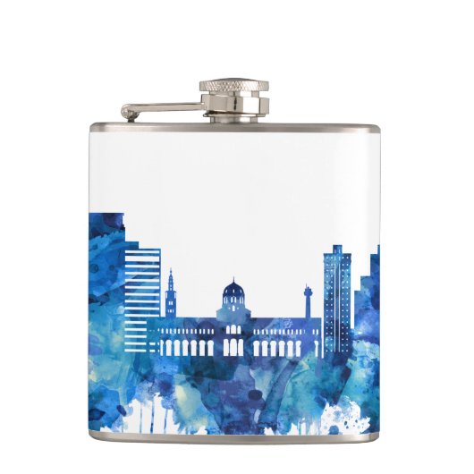 Damascus Syria Skyline Blue Heupfles (Voorkant)