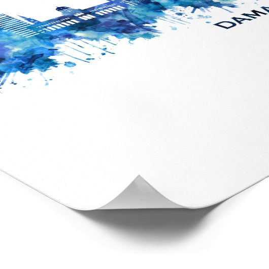 Damascus Syria Skyline Blue Poster (Hoek)