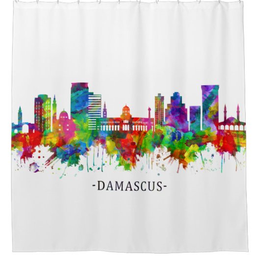 Damascus Syria Skyline Douchegordijn (Voorkant)