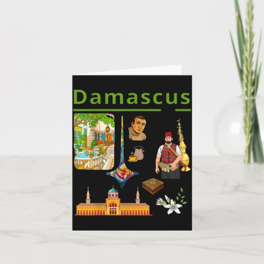 Damascus Syrië Erfgoed Oude Stad Ontwerp Kaart (Voorkant)