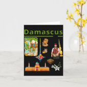 Damascus Syrië Erfgoed Oude Stad Ontwerp Kaart (Gele Bloem)