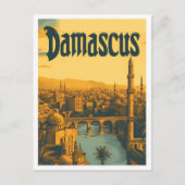 Damascus Syrië  Kunst Reizen Illustratie Briefkaart (Voorkant)