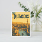 Damascus Syrië  Kunst Reizen Illustratie Briefkaart (Staand voorkant)