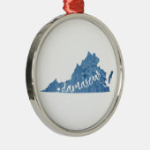 Damascus, Virginia Wood Grain Metalen Ornament (Rechts)