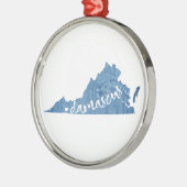 Damascus, Virginia Wood Grain Metalen Ornament (Links)