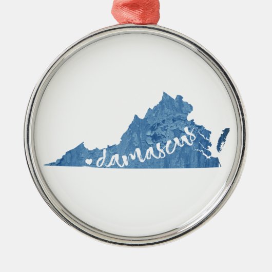 Damascus, Virginia Wood Grain Metalen Ornament (Voorkant)