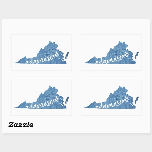 Damascus, Virginia Wood Grain Rechthoekige Sticker (Vel)