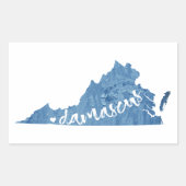 Damascus, Virginia Wood Grain Rechthoekige Sticker (Voorkant)