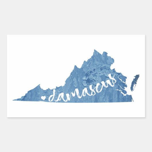 Damascus, Virginia Wood Grain Rechthoekige Sticker (Voorkant)