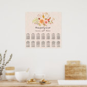 Damascus Waterverf Floral Foliage Separation Chart Poster (Keuken)