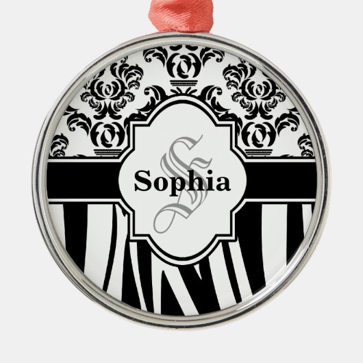  Damascus Zebra Stripes Metalen Ornament (Voorkant)