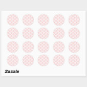 Damasdeeg Pastel Roze Peach Ronde Sticker (Vel)