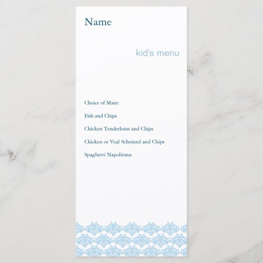 Damaseenvoud Menu Blauwe gebeurtenis 2 (Achterkant)