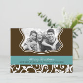 Damaserry kerst serie fotofeestkaart feestdagenkaart (Staand voorkant)