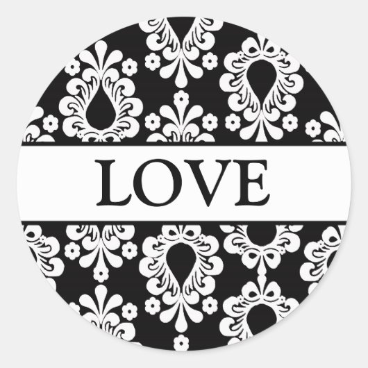 Damasesenvelopverzegelingen coördineren ronde sticker (Voorkant)