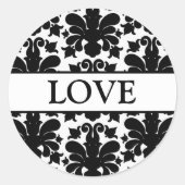 Damasesenvelopverzegelingen coördineren ronde sticker (Voorkant)