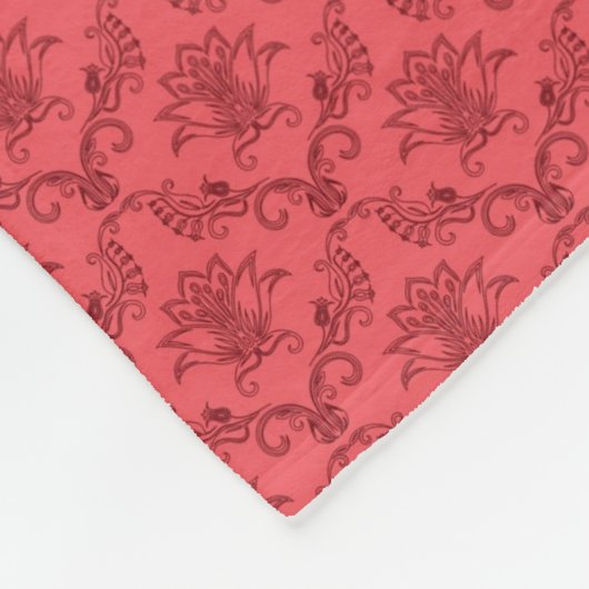 Damasflorpatroon Fleece Deken (Hoek)