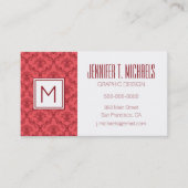 Damasflorpatroon Visitekaartje (Voorkant)